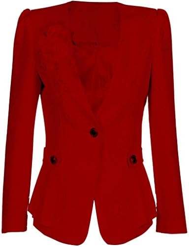 Wantdo Women's Casual Work Office Tailored One Button Boyfriend Blazer
