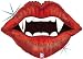 Vampire Teeth & Lips Halloween 30" Mylar Balloon Large