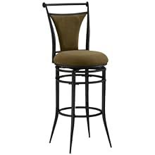 Hillsdale Cierra 30-Inch Swivel Bar Stool, Black Finish with Bear Faux-Suede Fabric