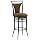 Hillsdale Cierra 30-Inch Swivel Bar Stool, Black Finish with Bear Faux-Suede Fabric