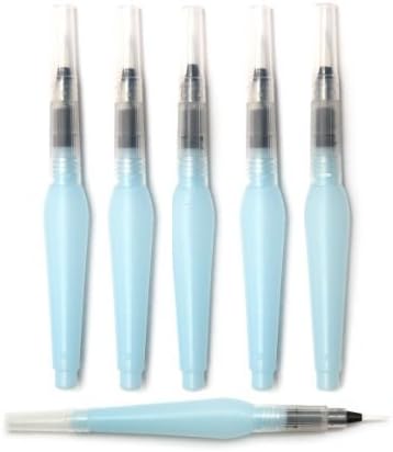Water Brush Pen for Watercolor Painting, Lettering, Calligraphy Ink, Water Color Pencil &amp; Markers - Artistrove Waterbrush set Comes With Flat Barrels &amp; 3 Nylon Tips (Fine/Medium/Broad)
