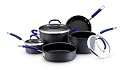 Rachael Ray Hard Anodized 8-Piece Cookware Set, Blue