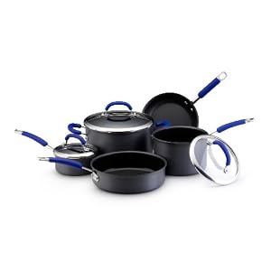 Rachael Ray Hard Anodized 8-Piece Cookware Set, Blue