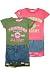 Baby : Toddler Girls 2pc Princess Academy Camo/Denim Scooter Skirt Set, 4T, Green