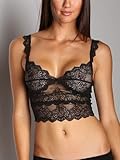 Only Hearts So Fine With Lace Cropped Cami Bra Black