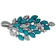 Pugster Turquoise Spring Leaf Brooch