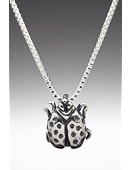 Sterling Silver Ladybug Lady Bug Charm Pendant with 18" Chain Necklace