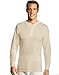 Hanes Men's X-Temp Thermal Longsleeve Henley Top, Natural, Large