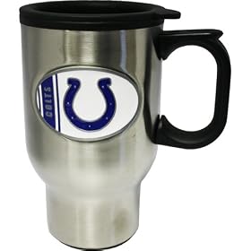 Indianapolis Colts 16 Ounce Stainless Steel Travel Mug (Oval Emblem)