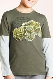 Pure Cotton Mock Layer Car Appliqué T-Shirt [T87-5010J-S]