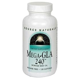 Source Naturals GLA-240 (Mega) Borage Seed Oil, 120 Softgels
