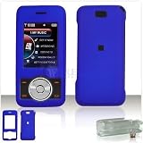 RUBBER FEEL Solid Blue Hard Case Cover For LG VX-8550 Chocolate 2 w/ optional Clip Cell Phone SNAP-ON