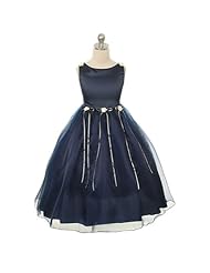 Girls Organza/Tulle Corset   Waistline Cap Sleeves Bubble Dress Full Length Flower-Girl Dress 
