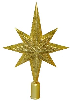 Christmas Ornament Gold Northern Star Tree Topper 12-Inch Shatterproof 