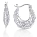 Jewelry : Sterling Silver Graduated Filigree Hoop Earrings