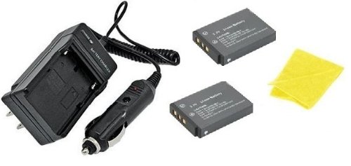 Multipack (2 Count): Digital Replacement Battery PLUS Mini Battery Travel Charger for Specific Digital Camera and Camcorder Models / Compatible with KODAK KLIC 7003 Charges with Intelligent Charge Technology   Includes Car Adapter, TWO Batteries and ONE Soft Nonporous Microfiber Cleaning Cloth
