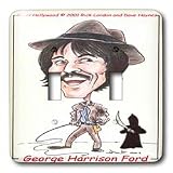 Londons Times Funny Panel Hollywood Cartoons - George Harrison Ford - Light Switch Covers - double toggle switch Image