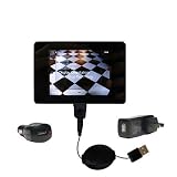 Retractable USB Hot Sync Compact Kit with Car & Wall Charger for the iRiver Clix - Gomadic Brand w/ TipExchange Technology
