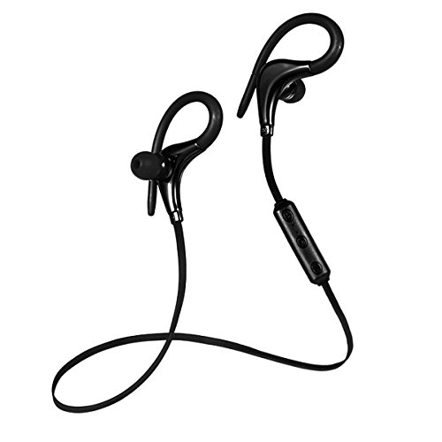 Bluetooth Earhook Headphones Wireless Sport&Running Stereo with Noise Cancelling Earphones Earbuds (Black) SUFUM