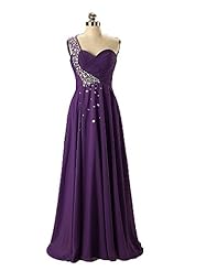 One Shoulder Crystal Chiffon/Polyester Evening Dress/Bridesmaid Dress/Prom Dress/Wedding Dress 