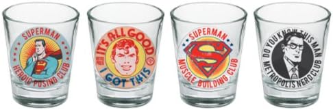 Superman Shot Glass Set-- 4 Piece Collectors Set!