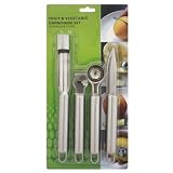4pc Fruit and Vegetable Garnishing Tools Set Stainless Steel by 