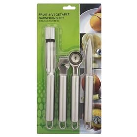 Buy 4pc Fruit and Vegetable Garnishing Tools Set Stainless Steel