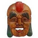 Handmade 'Happy Buddha' Tribal Mask Wall Hanging (Thailand)