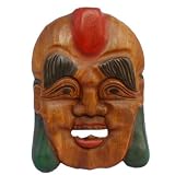 Handmade 'Happy Buddha' Tribal Mask Wall Hanging (Thailand)