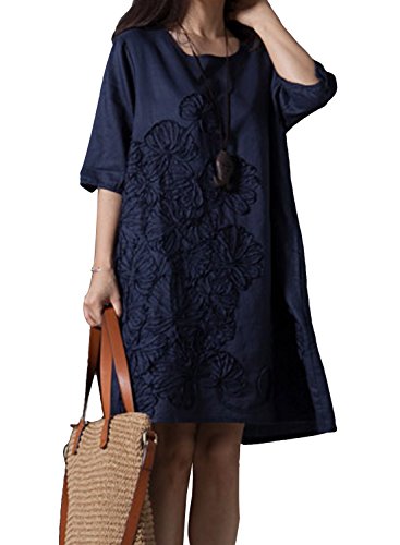 (オッサエプ)OASAP x AZBRO カジュアルマチュアルーズ無地リネンワンピース