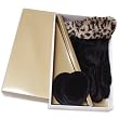 Ear Mitts and Great Gloves!TM Gift Set: Black Velvet/Leopard Faux Fur Gloves and Ear Mitts (Black Velvet or Leopard Faux Fur)