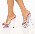 6 Inch Sexy Dancer Shoes Women's Evening Shoes High Heel Slide Clear / Hot Pink Lips