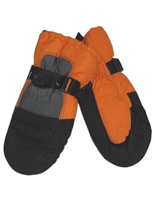 Winter Warm-Up - Boys Ski Mittens, Orange, Black 27893