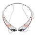 Rymemo 2016 Newest Universal Wireless Bluetooth 4.1 Music Stereo Sports/Running & Gym/Exercise Headset Headphones w/Microphone Vibration Neckband Style for Cellphone,Rose Gold-White