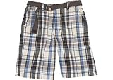Unionbay Antler Brown Belted Plaid Shorts