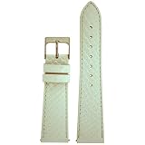 Watch Band Snake Grain Genuine Leather Easy Change White 16mm