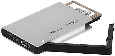 HAMSWAN® ORICO Dual High Speed Interface USB 3.0 & eSATA to 2.5" SATA Hard Drive Aluminium Enclosure(Tool-Free Installation) - Silver