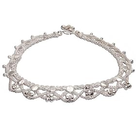 Anklet Chains Foot Jewelery In Sterling Silver 52 gms. 10 inches