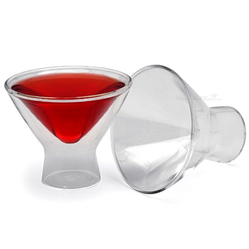 Double Walled Martini Glasses, Set of 2