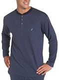 Nautica Men's Herringbone Yarn Dyed Knit Long Sleeve Henley