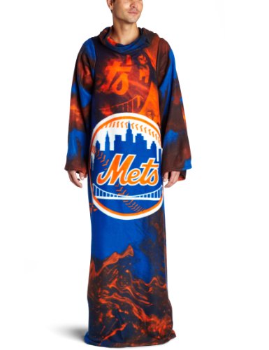MLB New York Mets Adult Comfy Throw, Officially Licensed Blanket with Sleeves by Northwest 