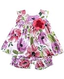 Baby Nay Brush Floral Smock Bloomer Set