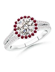 1.44 ct Round Diamond and Ruby Split Shank Ring