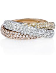 Diamond 18k Three Tone Gold Ring