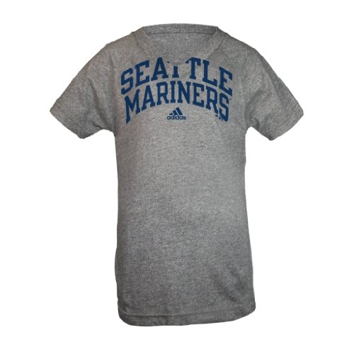 MLB Girls' Seattle Mariners Short Sleeve Triblend Tee, Navy, Small