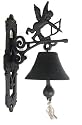 Ornate Angel Design Doorbell. Black Cast Iron Door Bell