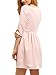 SheIn Women's Bow Pleated A-line Half Sleeve Sweet Skater Dress Large Pink
