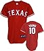 Michael Young Jersey: Adult 2010 Majestic Alternate Red Replica #10 Texas Rangers Jersey