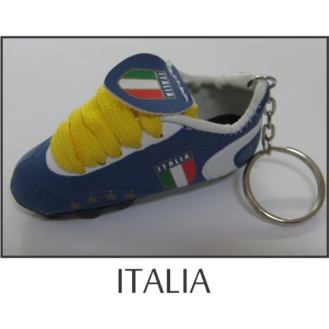 Italia Italy Football Soccer Futbol Mini Shoe KeyChains KeyRings - 12 Pieces