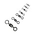 Threemart Rolling Barrel Fishing Swivel Stainless Steel Black Nickel 30Lb to 350 Lb (Size 1|Length:0.75